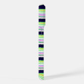 Cute blue colorful stripes iPhoneケース (右側面)