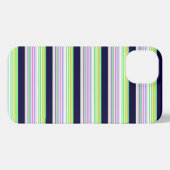 Cute blue colorful stripes iPhoneケース (裏面横)