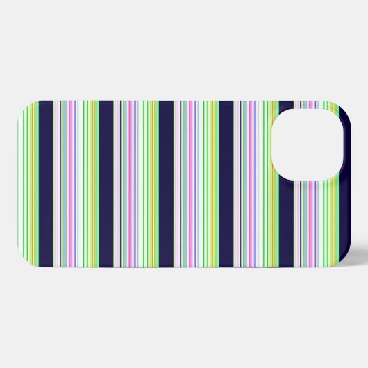 Cute blue colorful stripes iPhoneケース (裏面横)