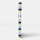 Cute blue colorful stripes iPhoneケース (右側面)