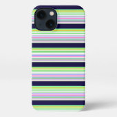 Cute blue colorful stripes iPhoneケース (裏面)