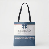 Cute Blue Coquette Bow Clarinet Band Tote Bag トートバッグ (正面)