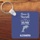 Cute Blue Dolphin Lovers Funny Ocean Sea Animal キーホルダー (正面)