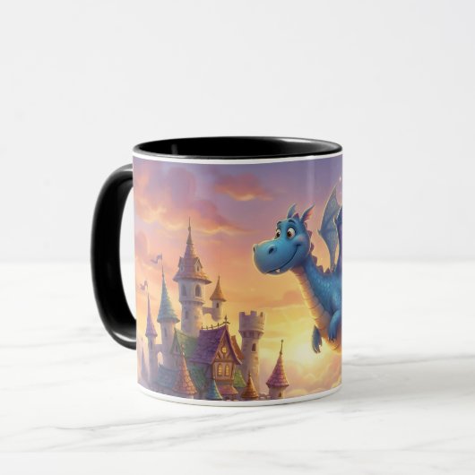 Cute Blue Dragon Fantasy Coffee Mug  マグカップ (正面左)