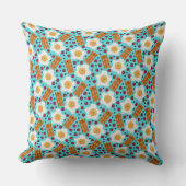 Cute Blue Eggs Bacon Strawberries Blueberries  クッション (正面)