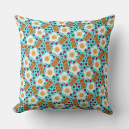 Cute Blue Eggs Bacon Strawberries Blueberries  クッション