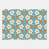 Cute Blue Eggs Bacon Strawberries Blueberries  ラッピングペーパーシート (正面)