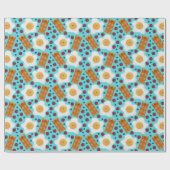 Cute Blue Eggs Bacon Strawberries Blueberries  ラッピングペーパー (フラット)