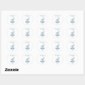 Cute Blue Elephant Baby Shower Thank You Sticker ラウンドシール (シート)