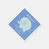 Cute Blue Elephant Boy Baby Shower Custom スタンダードカクテルナプキン (角)