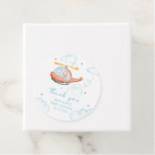 Cute Blue Elephant Helicopter Airplane Baby Shower フェイバータグ (インサイチュ)