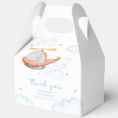 Cute Blue Elephant Helicopter Baby Shower フェイバーボックス (正面)
