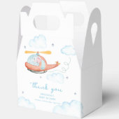 Cute Blue Elephant Helicopter Baby Shower フェイバーボックス (見開き)