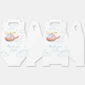 Cute Blue Elephant Helicopter Baby Shower フェイバーボックス (見開き)