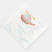Cute Blue Elephant Helicopter Baby Shower Welcome (コーナー)