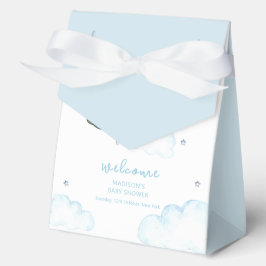 Cute Blue Elephant Helicopter Baby Shower Welcome  フェイバーボックス