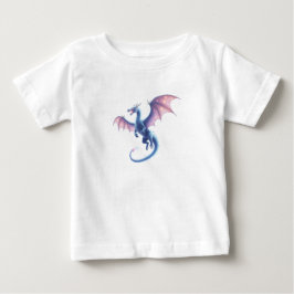 Cute Blue Fairytale Magic Dragon Cartoon ベビーTシャツ