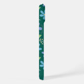 Cute Blue Floral Seamless Pattern iPhoneケース (右側面)