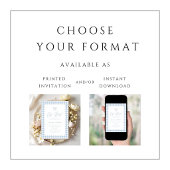 Cute Blue Gingham Bow Boy Baby Shower 招待状