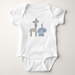 Cute Blue Giraffes Baby Bodysuit - Whimsical ベビーボディスーツ