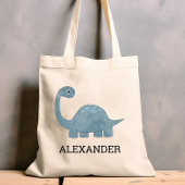 Cute Blue Gray Dinosaur Personalized Tote Bag トートバッグ