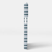 Cute blue gray stripes iPhoneケース (右側面)