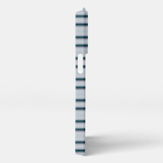 Cute blue gray stripes iPhoneケース (右側面)
