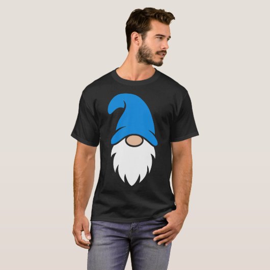 Cute Blue Hat Christmas Gnome Tシャツ (正面フル)