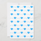 Cute Blue Heart Baby Shower Invitation 招待状 (裏面)