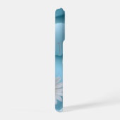 Cute Blue Heart Floral Phone Sticker iPhoneケース (右側面)