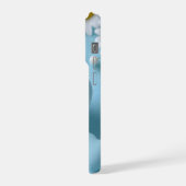 Cute Blue Heart Floral Phone Sticker iPhoneケース (左側面)