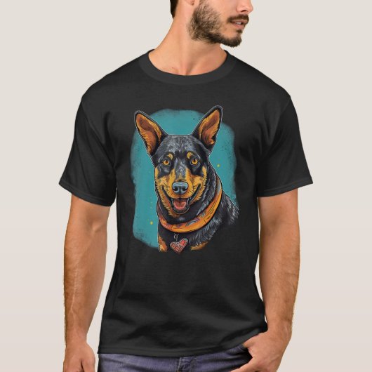 Cute Blue Heeler Dog on Australian Cattle Dog  2 Tシャツ (正面)