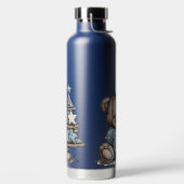 CUTE BLUE HOLIDAY WINTER TEDDY BEARS ウォーターボトル (左面)