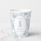 Cute Blue Little Bunny Easter Baby Boy Shower 紙コップ (正面)
