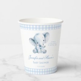 Cute Blue Little Peanut Elephant Baby Boy Shower 紙コップ