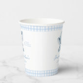 Cute Blue Little Peanut Elephant Baby Boy Shower 紙コップ (右)