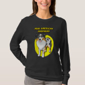 Cute Blue Merle Mini American Shepherd Blue Eyes Tシャツ (正面)