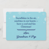 Cute Blue Merry Christmas Grandson Holiday シーズンカード (裏面)