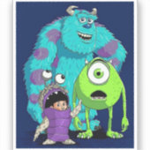 Cute Blue Monster Illustration Kids Party Paper Cu シール (正面)