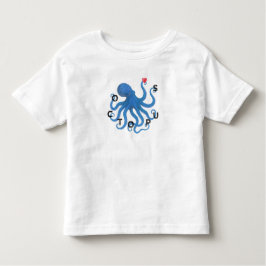 Cute Blue Octopus Friend with Heart Ocean Scuba トドラーTシャツ