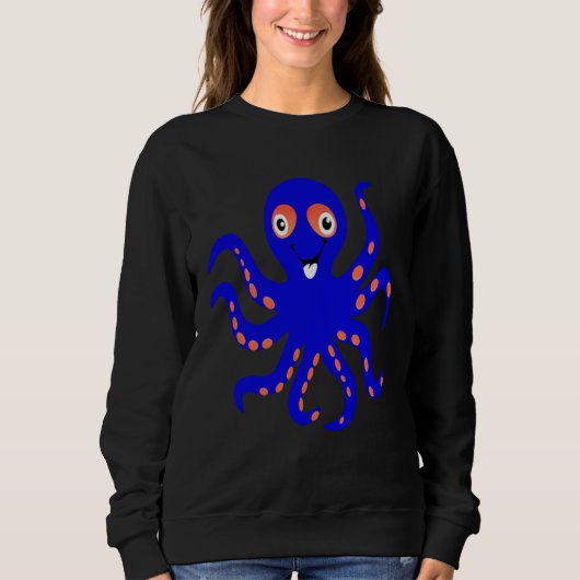 Cute Blue Octopus Ocean Sea Animal Halloween Costu スウェットシャツ (正面)