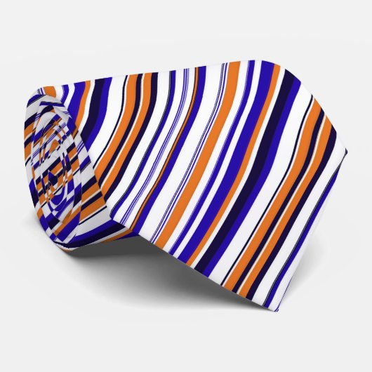 Cute blue orange stripes ネクタイ (ロール)