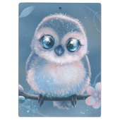Cute Blue Owl Clipboard クリップボード (裏面)