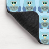 Cute Blue Owls Pattern マウスパッド (コーナー)