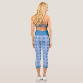 Cute blue paw prints capri leggings カプリレギンス (裏面)