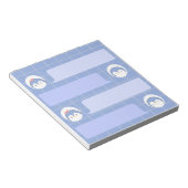 Cute Blue Penguin Notepad | Minimal Grid Me ノートパッド (アングル)