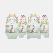 Cute Blue Pink Bird Floral Favor Box フェイバーボックス (折り畳みなし)