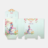 Cute Blue Pink Bird Floral Favor Box フェイバーボックス (折り畳みなし)