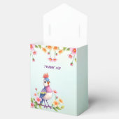 Cute Blue Pink Bird Floral Favor Box フェイバーボックス (オープン)