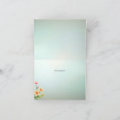 Cute Blue Pink Bird Floral Thank You Card サンキューカード (内部)